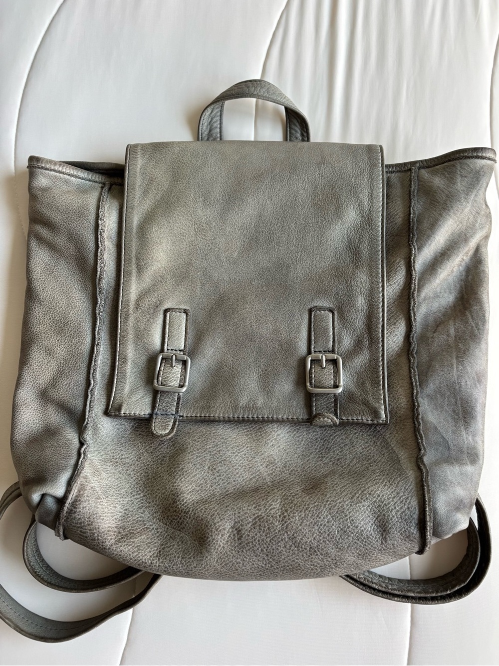 Viva La Difference Sage Green Leather Backpack